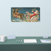 Kerstman Kerst Antique slee rendier Spandoek (Beurs)