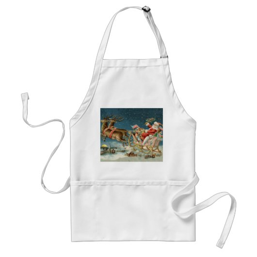 Kerstman Kerst Antique slee rendier Standaard Schort (Voorkant)