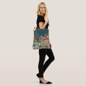 Kerstman Kerst Antique slee rendier Tote Bag (Op model)