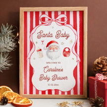 Kerstman Kerst Baby Shower Meisje Welkom