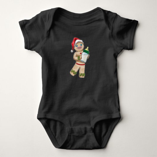 Kerstman Kerst Babyflesje Romper (Voorkant)