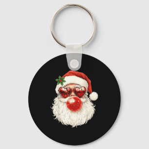 Kerstman Kerst Blazende Bubble Gum En Zonnebril Sleutelhanger