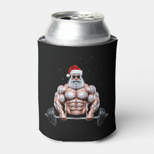 Kerstman Kerst Bodybuilder Gewichtheffen Gym Blikjeskoeler