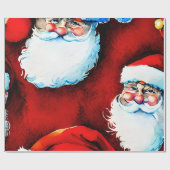 Kerstman kerst cadeaupapier (Vlak)