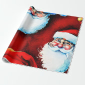 Kerstman kerst cadeaupapier (Uitgerold)