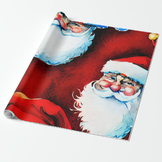 Kerstman kerst cadeaupapier