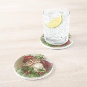 Kerstman Kerst Coasters Oudroze Zandsteen Onderzetter (Zijkant)