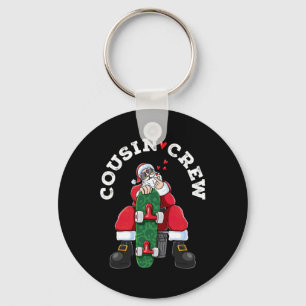 Kerstman Kerst Cousin Crew Skateboard Wedstrijd Sleutelhanger