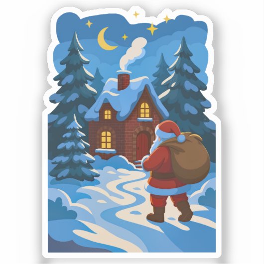 Kerstman Kerst decoratieve vinyl Sticker (Voorkant)