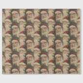 Kerstman Kerst Decoupage Vintage Cadeaupapier (Vlak)