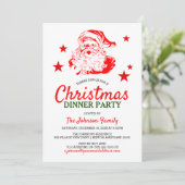 Kerstman Kerst Dinner Feest Kaart (Staand voorkant)