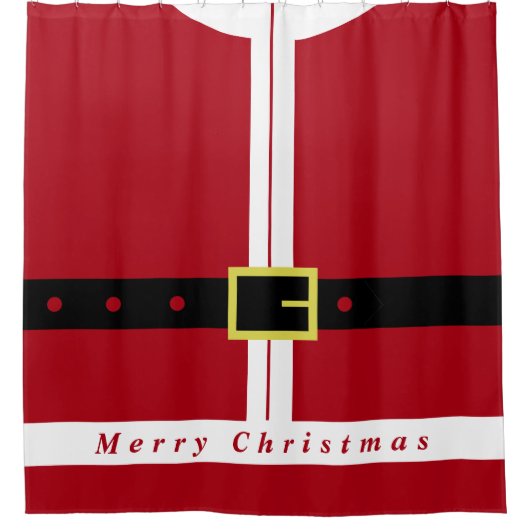 Kerstman Kerst Douchegordijn (Voorkant)