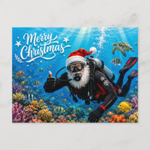 KERSTMAN Kerst duiken met zuurstofapparatuur Feestdagenkaart
