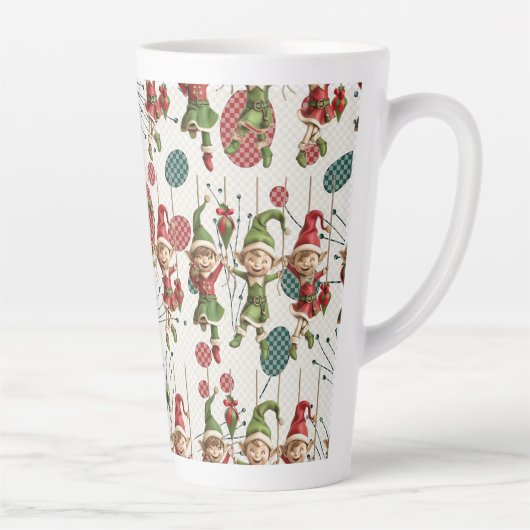 Kerstman Kerst Elf Latte Mok (Rechts)
