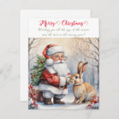  Kerstman Kerst en Bunny Feestdagenkaart (Voorkant / Achterkant)