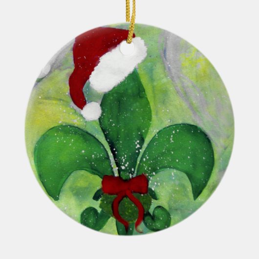 Kerstman Kerst Fleur de lis ornament (Voorkant)