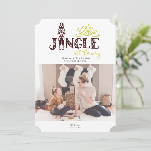 Kerstman Kerst Foto Kaart (Staand voorkant)