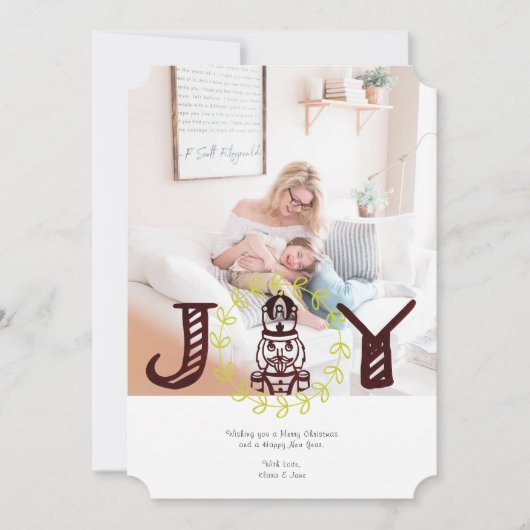 Kerstman Kerst Foto Kaart Vreugde (Voorkant)