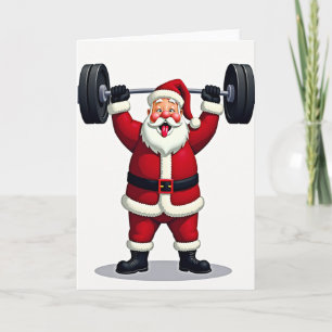Kerstman Kerst Gewichtheffen Kaart