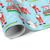 Kerstman Kerst Golf Pret Cadeaupapier (Rol Hoek)