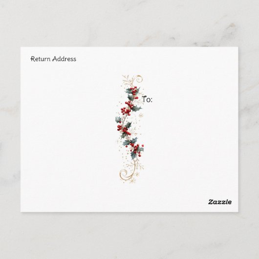 Kerstman Kerst Gouden Ornamenten Dennenboom Briefkaart (Achterkant)