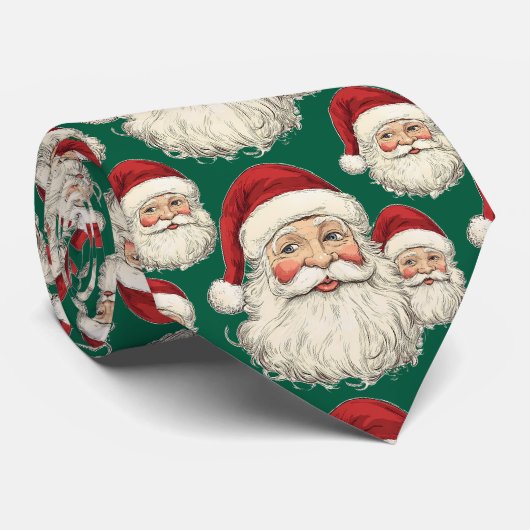 Kerstman Kerst Groen Oud Stropdas (Opgerold)