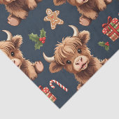 Kerstman Kerst Highland Koe Tissuepapier (Detail)
