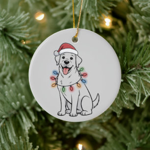 Kerstman Kerst Hond Liefhebber Labrador Retriever Keramisch Ornament
