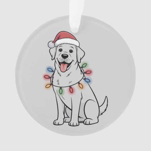 Kerstman Kerst Hond Liefhebber Labrador Retriever Ornament (voorkant)