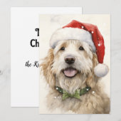 Kerstman Kerst Hond Plat Kerstkaart (Voorkant / Achterkant)