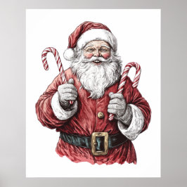 Kerstman Kerst illustratie Poster