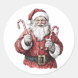 Kerstman Kerst illustratie Ronde Sticker