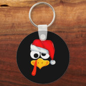 Kerstman Kerst Kalkoengezicht Grappig Familie Matc Sleutelhanger (Voorkant)