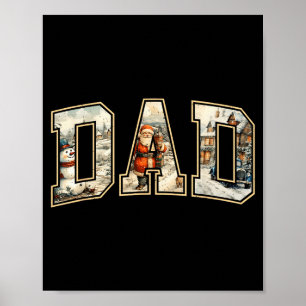 Kerstman Kerst Kerstmis Papa Familie Matching Pyja Poster