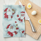 kerstman kerst keukenhanddoek (Quarter Fold)