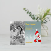 Kerstman Kerst monochrome foto Folie Feestdagen Briefkaart (Staand Voorkant)