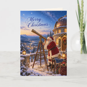 Kerstman Kerst Observatorium Telescoop Sterrenheme Kaart