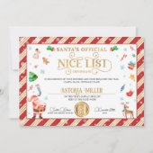 Kerstman Kerst Officiële Nice List Certificaat Kaart (Voorkant)