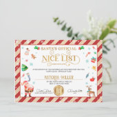 Kerstman Kerst Officiële Nice List Certificaat Kaart (Staand voorkant)