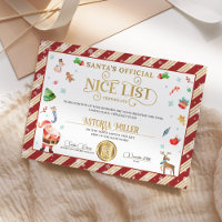 Kerstman Kerst Officiële Nice List Certificaat