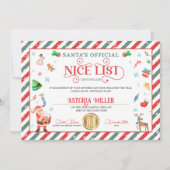 Kerstman Kerst Officiële Nice List Certificaat Kaart (Voorkant)