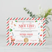 Kerstman Kerst Officiële Nice List Certificaat Kaart (Staand voorkant)