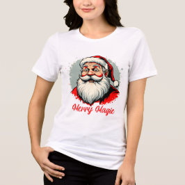 Kerstman kerst ontwerp met vrolijke magie Tri-Blend shirt
