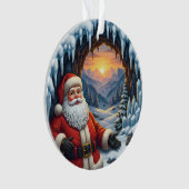Kerstman Kerst Ornament 2025 – Winter Scene 2 (voorkant)