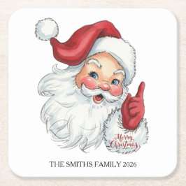 Kerstman Kerst Papier Coaster | Retro Holi Kartonnen Onderzetters