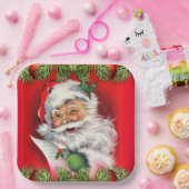 Kerstman kerst papieren bord vintage (Feest)