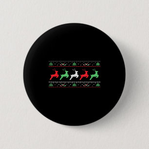 Kerstman Kerst Rendier Hoorn Kerstmis Kerstmis Ronde Button 5,7 Cm
