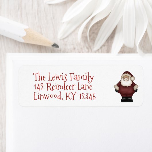 Kerstman - Kerst retouradreslabels Etiket (Insitu)