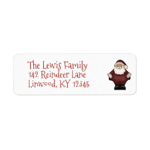 Kerstman - Kerst retouradreslabels Etiket