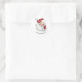 Kerstman Kerst Rond Sticker in Vintage Stijl (Tas)
